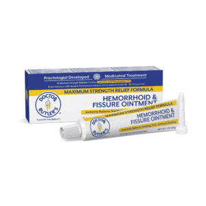 Hemorrhoid Ointment packaging on its side