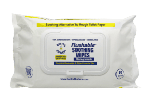Front of Doctor Butler's Flushable Wipes