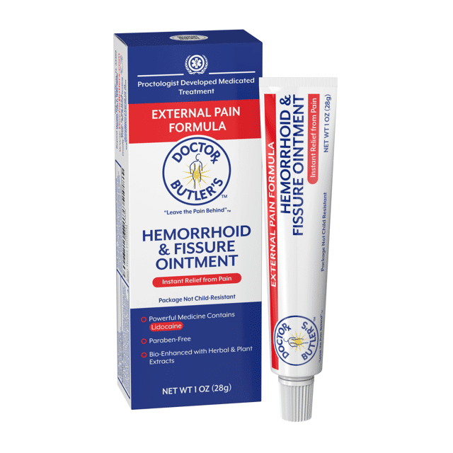 Package contents of Doctor Butler's Hemorrhoid Cream