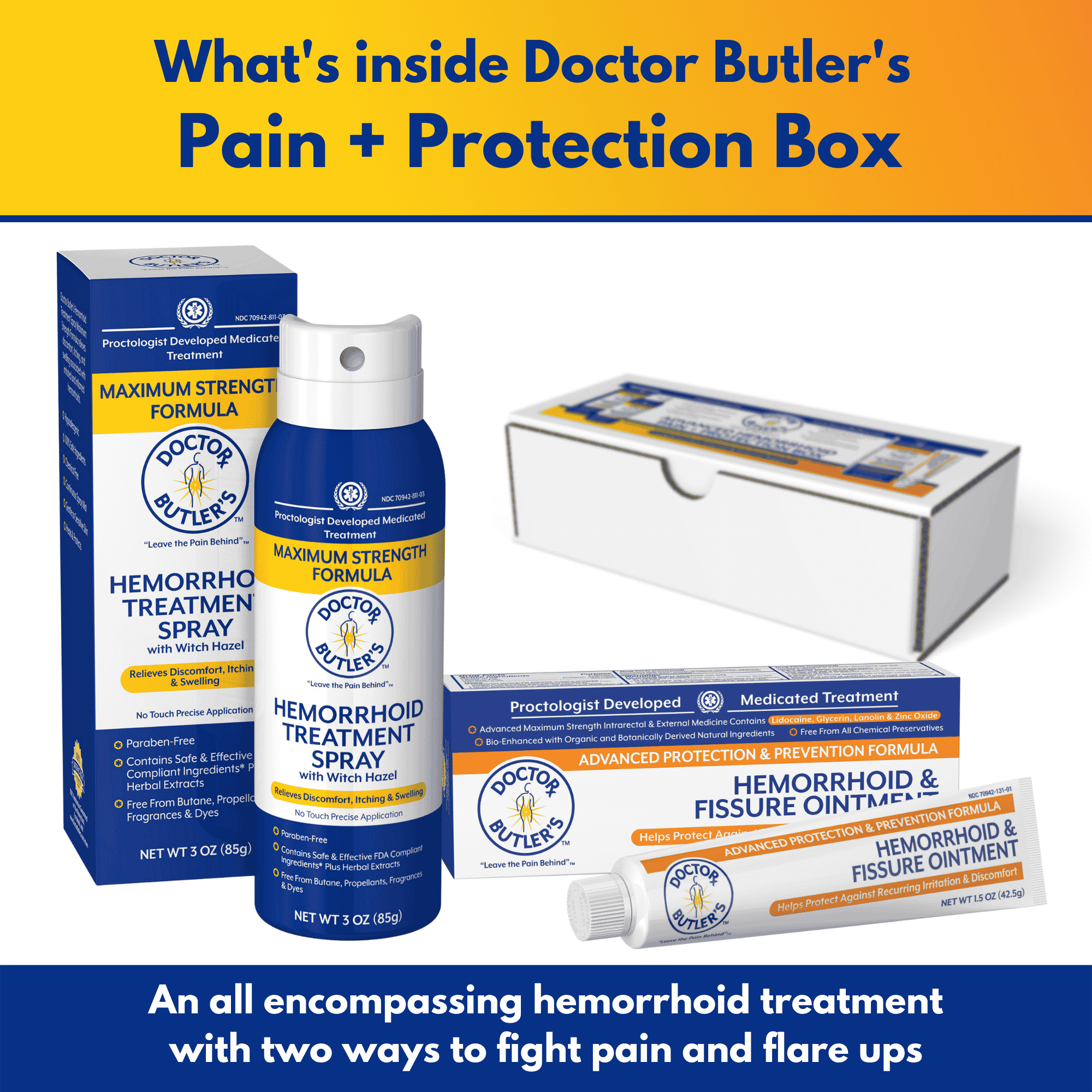 Advanced Hemorrhoid Pain & Protection Box by Doctor Butler's